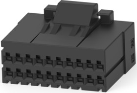 Socket header, 20 pole, pitch 2.5 mm, straight, black, 2-1318118-9