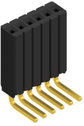 Socket header, 6 pole, pitch 1.27 mm, angled, 10027370