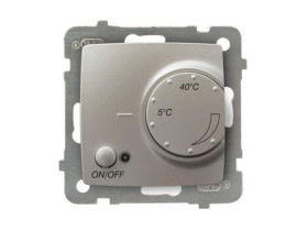 KARO Regulator temperatury-termostat z czujnikiem napowietrznym 250V IP-20 zaciski gwintowe srebrny perłowy RTP-1SN/m/43 OSPEL