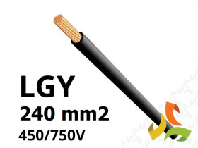 Przewód LGY 240 mm2 czarny (450/750V) jednożyłowy linka H07V-K (krążki 100m) PC0202410 PRYSMIAN