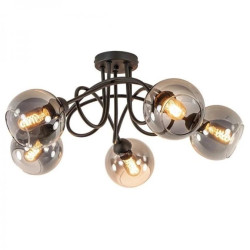 Lampa sufitowa czarna nowoczesna 5 punktowa RING E27 max.60W