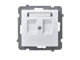 AS Obudowa gniazda podwójne z przesłoną typu Keystone prosta biały GPK-2GP/p/00 OSPEL