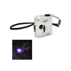 Lupa, mikroskop kieszonkowy 60x 2xLed + UV