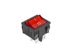 Złącze przełącznik prost.szer.4 pin poświetlany 230V czerwony