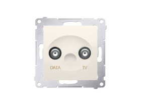 SIMON 54 Gniazdo antenowe TV-DATA dwa porty wyjśiowe typu "F" częstotliwość dla wejścia 5-1000 MHz krem DAD1.01/41 KONTAKT SIMON