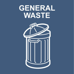 Znak warunków bezpieczeństwa, Poliester, Niebieski, biały, "General Waste