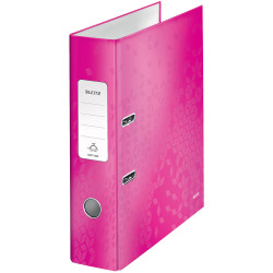 Leitz Lever Arch File 180&#xB0; WOW A4 80mm pink