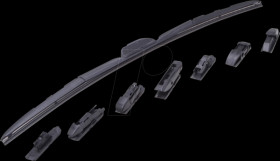 Car - Hybrid windshield wiper, 34cm, incl. 8 adapters