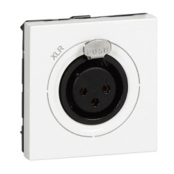 MOSAIC Gniazdo audio XLR-3 - 2 moduły białe żeńskie Neutrik 078755