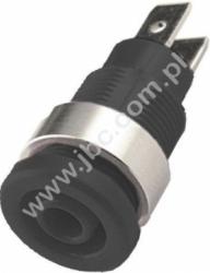 3264-SW Gniazdo bezp. 4mm, 2x konektor 4,8mm, 25A, czarne, ELECTRO-PJP, 3264SW