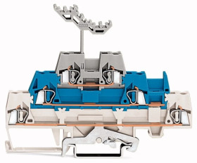 Złączka szynowa 3-pietrowa ekranowana/L/L 2,5mm2 biała/niebieska/szara 280-558 /40szt./