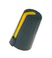 GALKA-18Y Gałka potencjometru pasek żółty (gałka czarna, na oskę 6 mm) wys. 18.5 mm