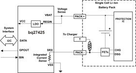 System-side Impedance Track™; fuel gauge with direct battery connection | gas gauge battery