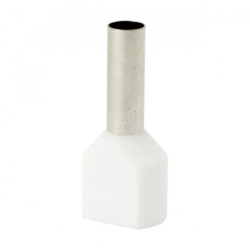 Końcówka tulejkowa izolowana HI 2x4,0/12-bi biała (100 szt.) Al/Cu