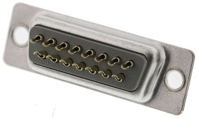 Złącze D-Sub 15-pinowe Żeński Proste Montaż na panelu Złoto