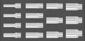 8164 4081 Sockets 12,5mm (1/2") long type, 14-piece