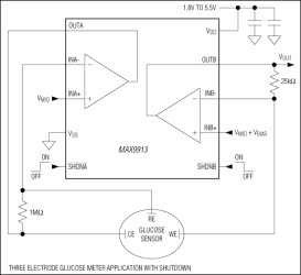 200kHz, 4µA, Rail-to-Rail I/O Op Amps with Shutdown