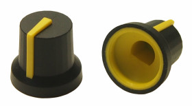 Pokrętło potencjometru oś: 6mm średnica: 16.2mm Kształt D Guma Czarny RS PRO