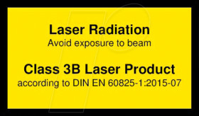 70119633 Laser warning label English DIN EN 60825, class 3B, 38x23 mm, ye