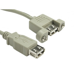 Kabel USB Złącze A USB A Złącze B USB A dł. 0.1m Przewód przedłużający USB USB 2.0 kolor: Beżowy