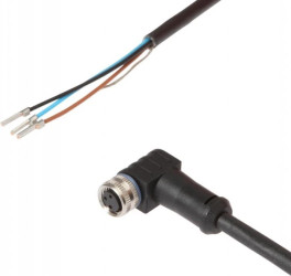VK505071, Kabel połączeniowy, 5 m, żeński M8 (gniazdo) 3-pinowy kątowy, wolny koniec przewodu, 3x0,34 mm², PUR