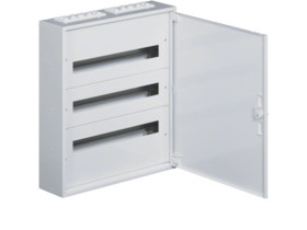 Rozdzielnica natynkowa 72 modułowa 3x24M drzwi metal z zaciskami PE/N IP30 FW324WT HAGER
