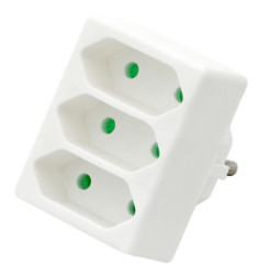 Rozgałęźnik sieciowy 3 gniazda płaskie