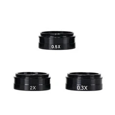 Zestaw soczewek Barlowa HAYEAR 0,3X 0,5X 2X do mikroskopów przemysłowych C-MOUNT z gwintem montażowym 42 mm. Zwiększona precyzja