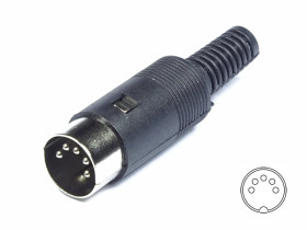 Złącze DIN 5-pin męskie na kabel, typ 545