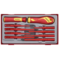 Teng TTV710N Insulated Interchangeable Blade Screwdriver Set, 10 Piece