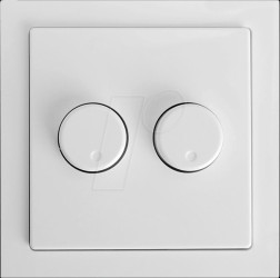 ED-10073 Dual dimming knob, white, incl. central plate and frame