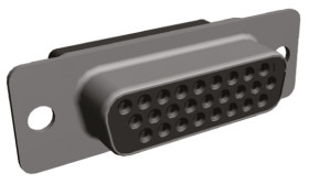 Złącze D-Sub 26-pinowe Żeński Proste Montaż na kablu Złoto na niklu