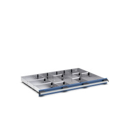 Zestaw przegródek Ściana działowa Srebrny Blacha stalowa for use with Szuflady, Dimensions1050 X 750 X 75mm Bott