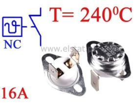 Termostat bimetaliczny 16A 250VAC 240°C pionowy NC