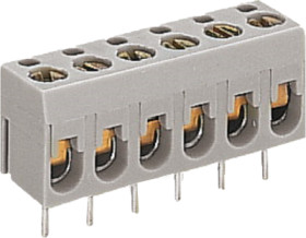 PCB terminal, 6 pole, pitch 5 mm, AWG 20-14, 16 A, screw connection, gray, 237-136