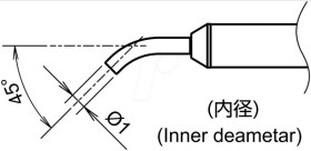 NA01-CB10 Hot air nozzle, bent, NA01-CB10, dia. 1 mm