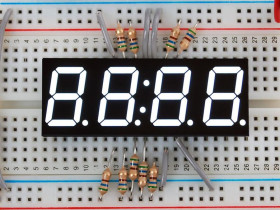 Adafruit White 7-segment clock display - 0.56" digit height