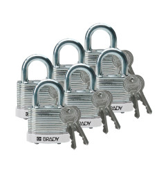 Kłódka LOTO stalowa, laminowana, szekla 20 mm, biała (6 szt.), 814094