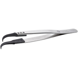 Ideal Tek 7CFR.SA.1.IT Tweezers ESD Safe, Curved, Carbon-Fibre, 130mm