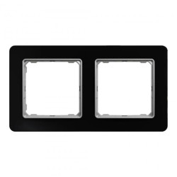Ramka 2-krotna, szkło czarne, efekt szkła, Sedna Elements SDD361802