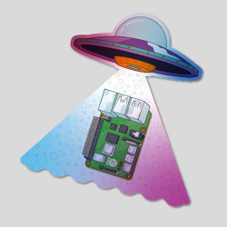 Raspberry Pi UFO Holographic Sticker
