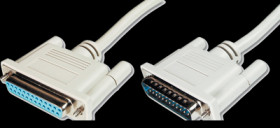 Extension cable, 2 m, D-Sub plug, 25 pole to D-Sub socket, 25 pole, AK-610201-020-E