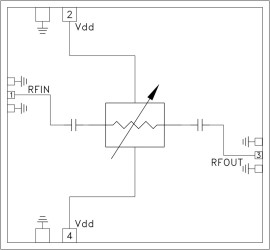 GaAs Pin MMIC Voltage-Variable Attenuator, 70 - 86 GHz