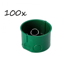 Puszka podtynkowa końcowa fi 60 płytka bez wkrętów zielona EDO /100szt./