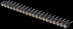 Socket, 20-pin, single row, spacing 2.54, straight