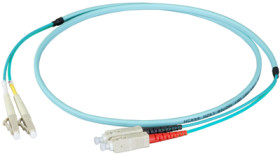 FO patch cable, LC duplex to SC duplex, 1 m, OM3, multimode 50/125 µm, O0314FT.1