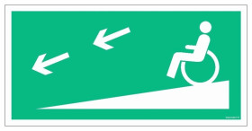 ZNAK - AC078 Droga pożarowa w prawo 100 x 50 cm KS - Folia podłogowa foto.