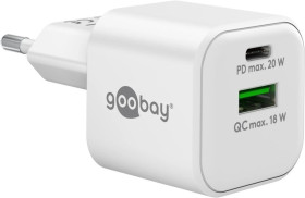 Podwójna szybka ładowarka USB-C PD GaN (20 W) biała 65865