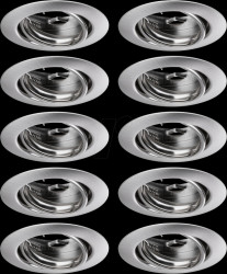 93399 Base recessed light, GU10, 20°, round, brushed iron, set of 10