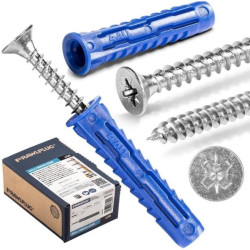 Kołek uniwersalny Rawlplug 6x50 z wkrętem 4,5x60 4ALL-06050+4560 – 50 szt.